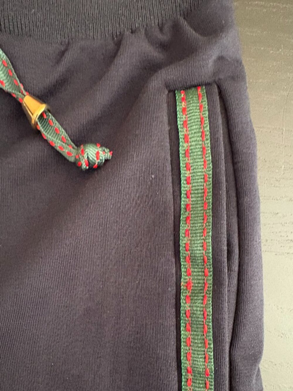 Boys European Style Jogger Pants Navy Green Red Trim Size 146-152 - Picture 5 of 7